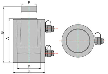 Домкрат грузовой с гидравлическим возвратом штока ДГ