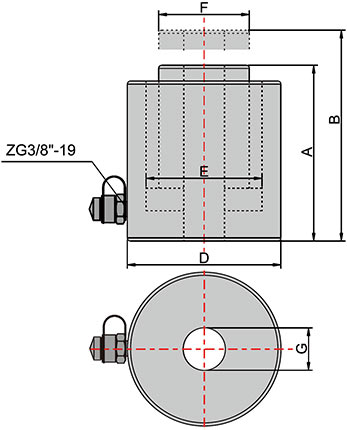 Домкрат с проходным штоком схема
