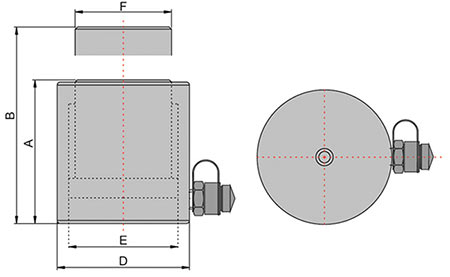 Домкрат грузовой гидравлический с пружинным возвратом штока схема