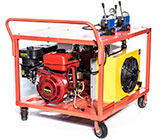 Маслостанция МГС150-20КД-Р-2-15л-Б (для одного динамического инструмента, с радиатором, 150 бар, 20 л/мин, бензопривод 16л.с., бак 15 литров)